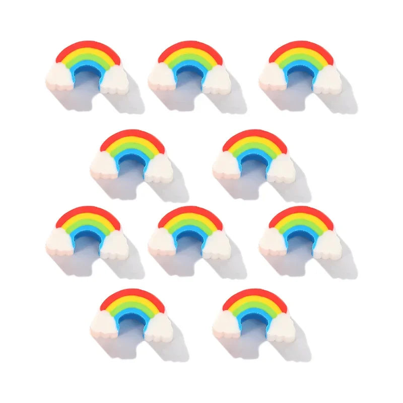 10Pcs/Lot Kawaii Rainbow Erasers Student Pencil Rubber School Stationery Cute Cartoon Mini Rainbow Bridge Eraser for Kids Gifts