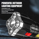 5LED High Power Led Flashlights Rechargeable Camping Spotlight with Side Light 3 Lighting Modes for Camping Adventure Outdoor