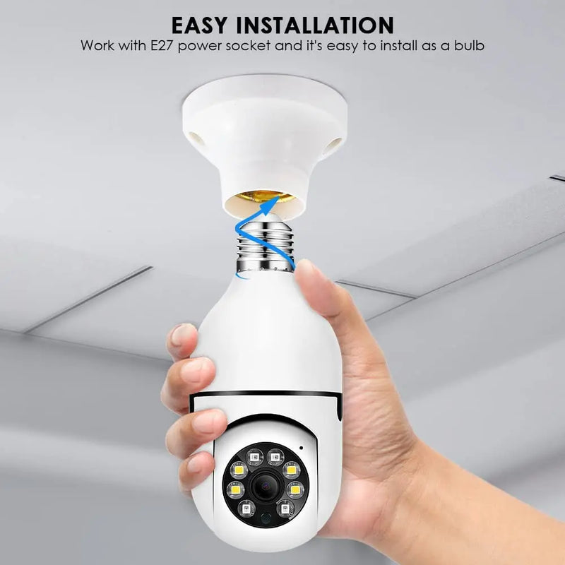 E27 Bulb Camera Wifi 1080P Tuya Full Color Automatic Human Tracking Night Vision Home Security Surveillance Cameras