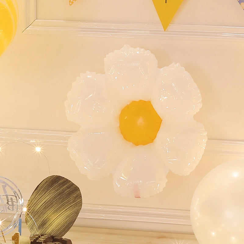 Yellow floral daisy birthday party balloon decoration set