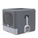 Full Enclosed Cat Toilet Litter Box in Grey