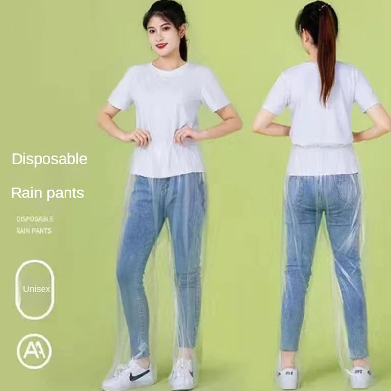 Disposable Transparent Rain Pants Waterproof Half-length Foot-wrapped Feet Convenient Carrying Men's Wwomen's Universal Takeout