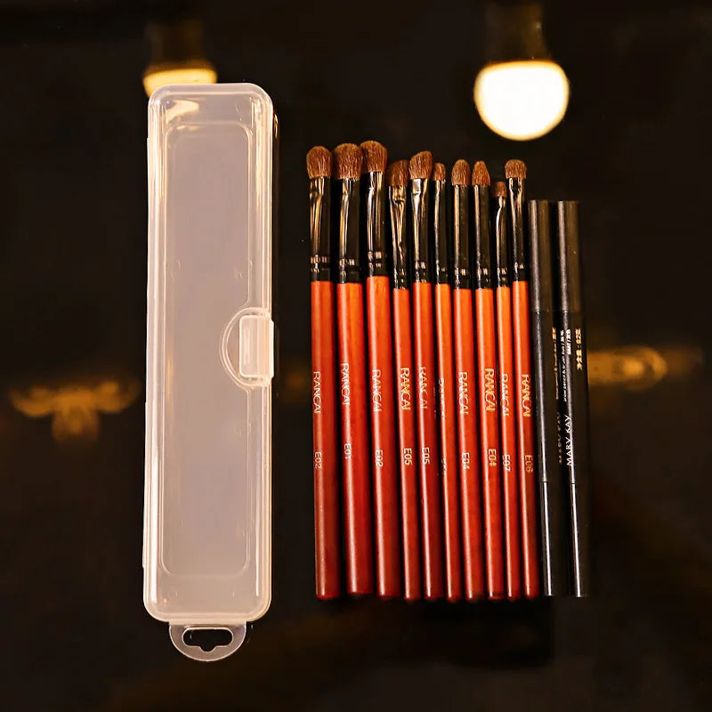 Portable Makeup Brush Organizer Eyebrow Pencil Tableware Chopsticks Transparent With Cover Storage Box Kitchen Accessories Case
