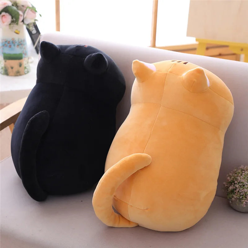 Cute Black Long Cat Plush Toy Cushion Office Nap Pillow Cushions Soft Toys Kids Doll Washable Sofa Car Cushion Home Decor