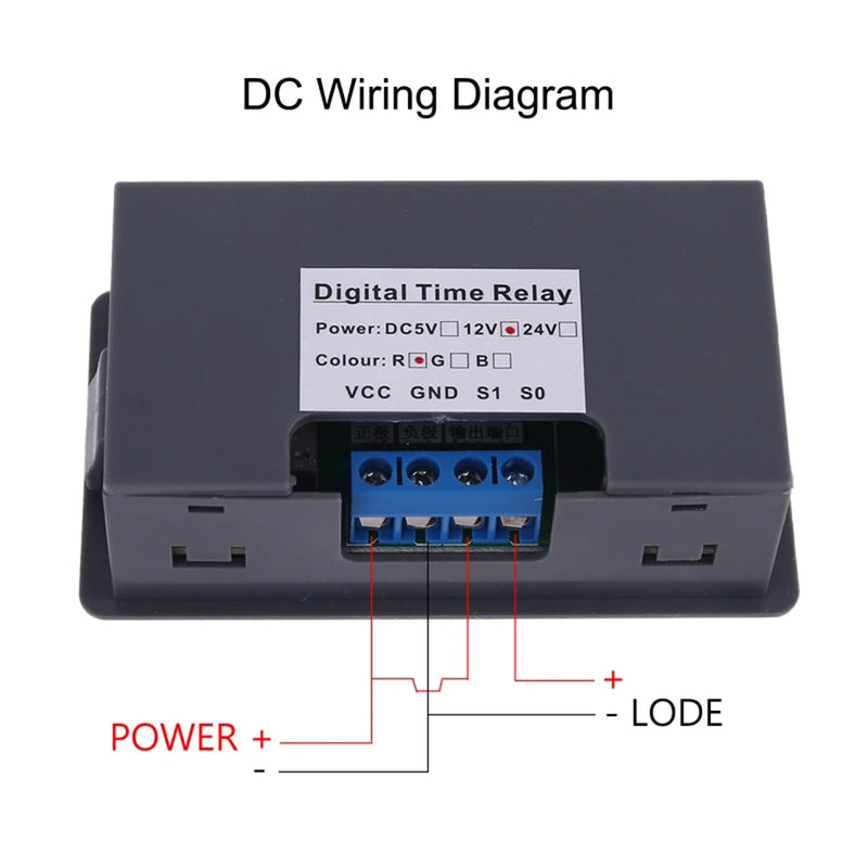 0.01s-999min Delay Relay Module with LCD Display for DC 5V 12V 24V Digital Timer Cycle Delay Control Switch Module AC 110V-220V