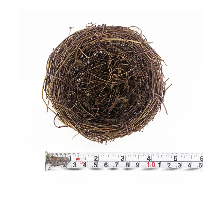 8-20cm Nature Rattan Bird Nest Easter Egg Decoration Prop Artificial Nest for Easter Party Home Garden Decoration DIY Craft
