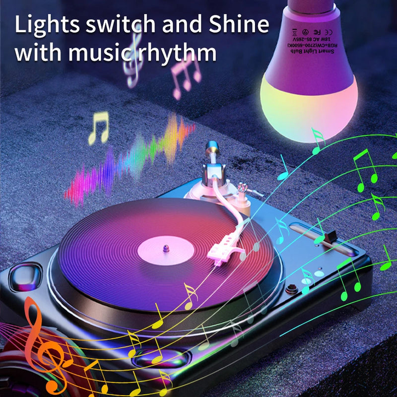 E27 LED Smart Bulb RGB Tuya Lamp Bluetooth APP Control Dimmable Ampoule LED Light Bulb 15W Home Bedroom Christmas Party Decor