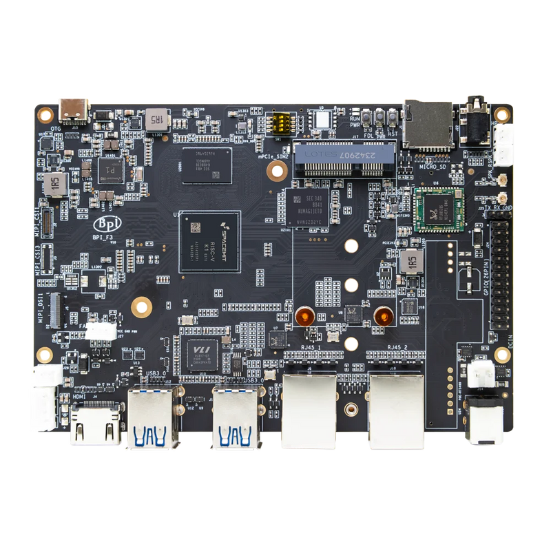 Banana Pi BPI-F3 SpacemiT K1 8 Core RISC-V chip 4G LPDDR4 16G eMMC 2.0TOPs AI computing power Industrial Grade Development Board