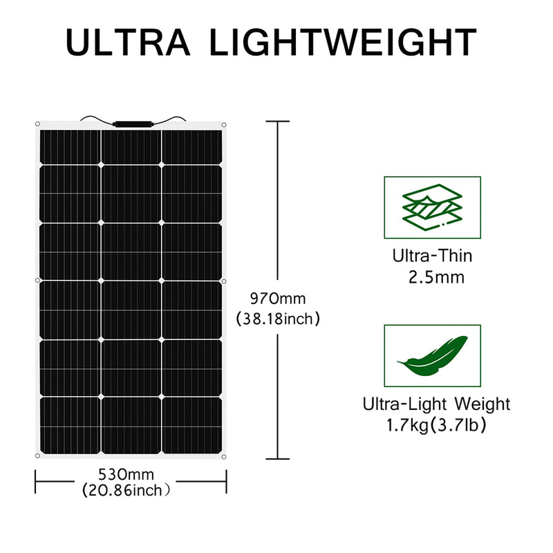 solar panel kit and 300w 200w 100w flexible solar panels 12v 24v high efficiency battery charger module