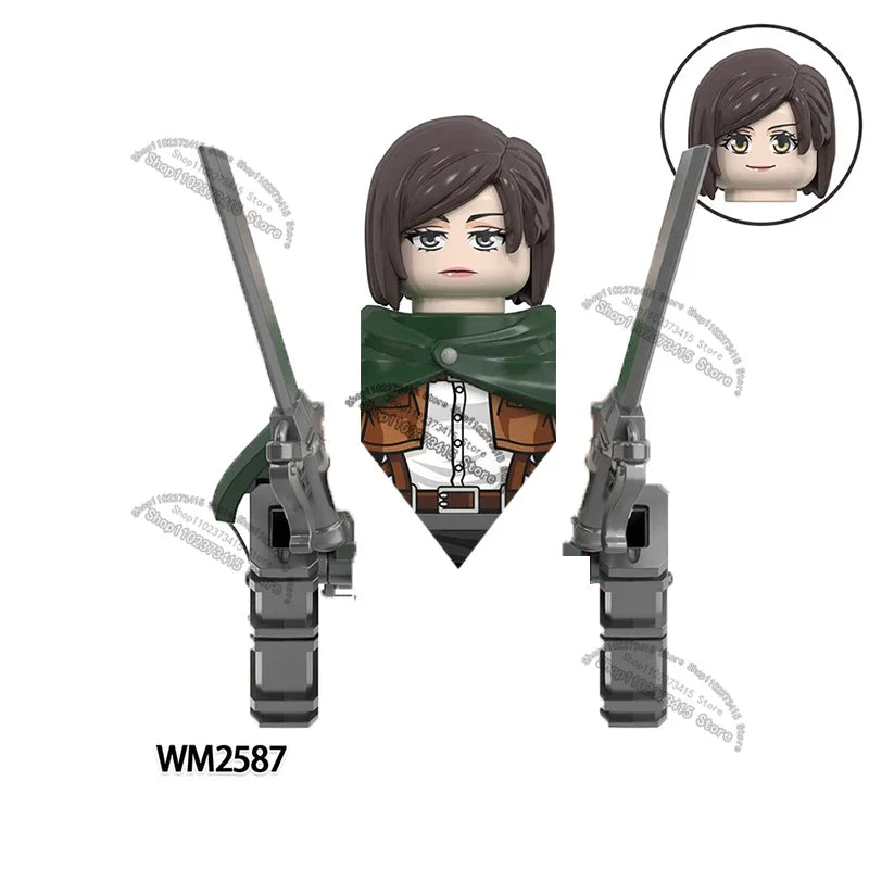 WM6165 WM6166 WM6148 Blocks Anime Bricks Dolls Action Toy Fig Building Blocks Erem Jaeger Armin Levi Mikasa Model Doll