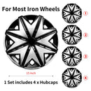 4 PCS Wheel Covers Hubcaps Design For 15 Inch Steel Wheels R15 Tire For Most Family Cars
