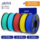JAYO 5 Rolls 3D PETG / High Speed Matte PETG 3D Filament 1.75mm 30mm/s - 600mm/s Print Range PETG 3D Printer Filament for 3D