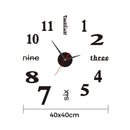 1pc Large Wall Clock DIY Clocks Fashion Watches Acrylic Mirror Stickers Modern Design Living Room Home Decor Horloge