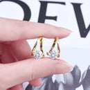 OXTAO 925 Silver Twisted Hoop Earrings 6.5mm Moissanite Solitaire Stone D VVS1 Glittering Diamond Ladies Luxury Jewelry Gift