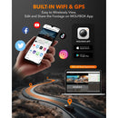 WOLFBOX I07 Dash  Cam 3 Channel Dash Camera for Car Front and Rear 4K Dash Camera with GPS WiFi Car Dvr for 170 FOV WDR