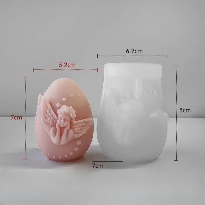 Easter Egg Silicone Candle Mold Aromatherapy Plaster DIY Craft Candles Making Tools Ornaments Embossed Flower Egg Mold