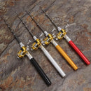 Aluminum Alloy Fishing Rod Pole Reel Multicolor Fishing Tool Pocket Fish Pen Mini Portable Pocket Fish Pen Shape