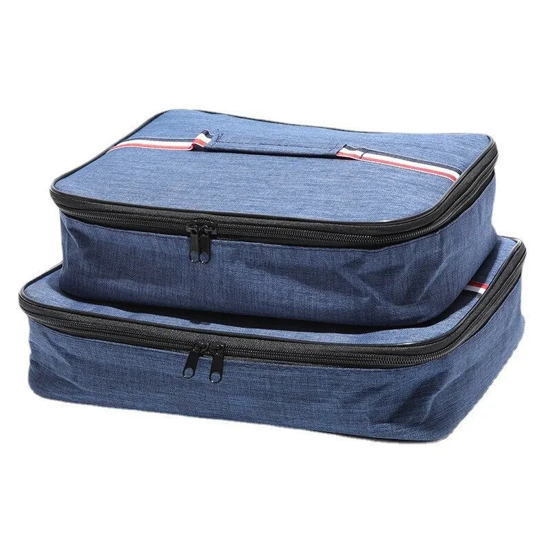 Portable Insulated Lunch Box Bag Large Capacity Flat Tote Bag Food Delivery Cooler Bag For Working Hiking