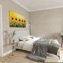 Vibrant sunflower canvas art - "Summer Messenger" warm greetings, 1.5 inch thick pine frame, interior decoration