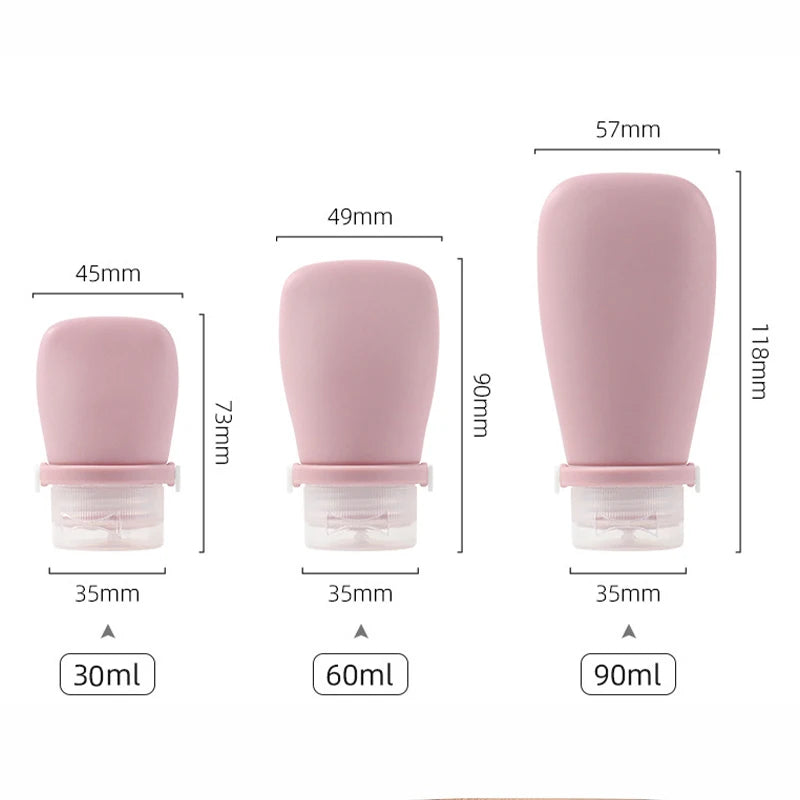 Portable Silicone Travel Bottle Cosmetic Storage Refillable Lotion Bottle Leakproof Shampoo Container Squeeze Tube Empty Bottle