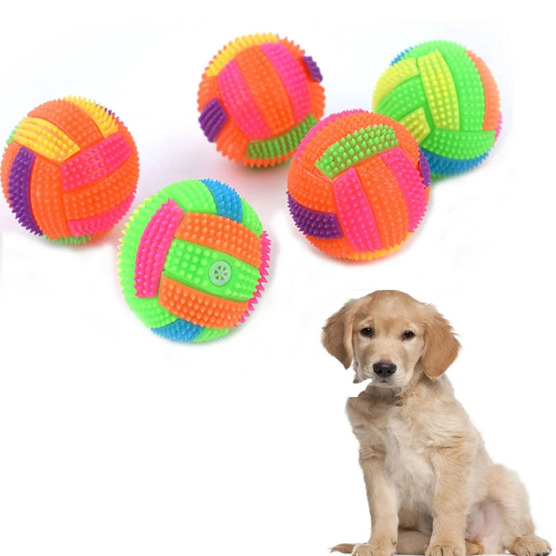Light Up Dog Ball Glow in The Dark Dog Squeaky Toys Bounce Activated Toy PET Ball for Dogs Cat Puppy to Chew Molar Easy to Clean