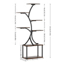 Tree-Shaped Industrial Plant Stand Display Rack Corner Flower Holder Multiple Shelves Organizer Shelves