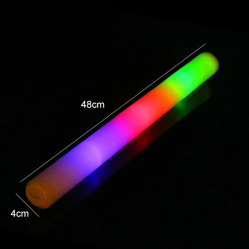 10/20pcs White LED Foam Sticks Light Up Batons Foam Glow Sticks 48cm With 3 Modes Flashing Glow in the Dark Party Supplies