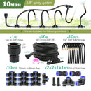 Black 20cm Bendable Brass Nozzle DIY Mist Spray Kit for Garden Courtyard Plants Automatic Atomizing Cooling System 3/8" Hose
