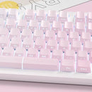 Side Printed RGB Backlit Keycaps Sakura Pink Double Shot PBT Keycaps Cherry Profile for Cherry MX Switches Mechanical Keyboard