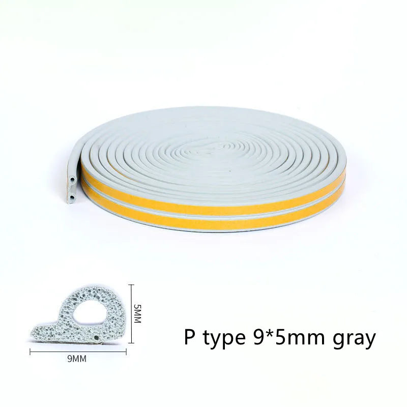 10 meters DIPE self-adhesive door and window sealing strip glass window anti-collision rubber strip foam sound insulation strip