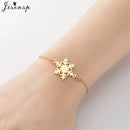 Stainless Steel Plant Charm Bracelet Minimalist Lotus Mandala Leaf Snowflake Bracelets for Women Tree of Life Bangles Jewelry