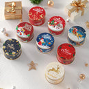 Christmas Round Metal Gift Box Candy Cookie Storage Containers Tinplate Boxes Children Christmas Gift Holiday Party Supplies