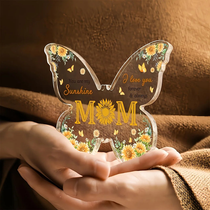 1pc Butterfly Acrylic Decorative Plaque Gift for Mother, Birthday Mother's Day Christmas Thanksgiving Gift for Mom