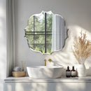 Wisfor Scalloped Edge Beveled Frameless Bathroom Wall Mirror for Living romm, Bedroom, Entrance