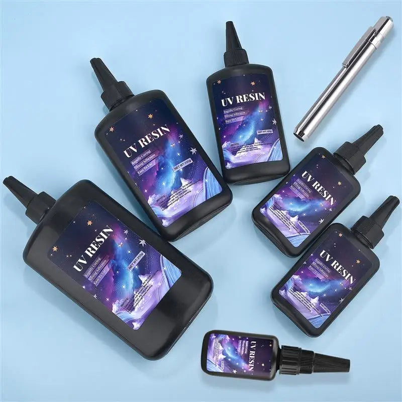 25/50/100/120/200/250g UV Resin Glue Quick-Drying Kit Super Bonding Glass Metal Ceramics UV Glue Black Light Epoxy Resin Glue