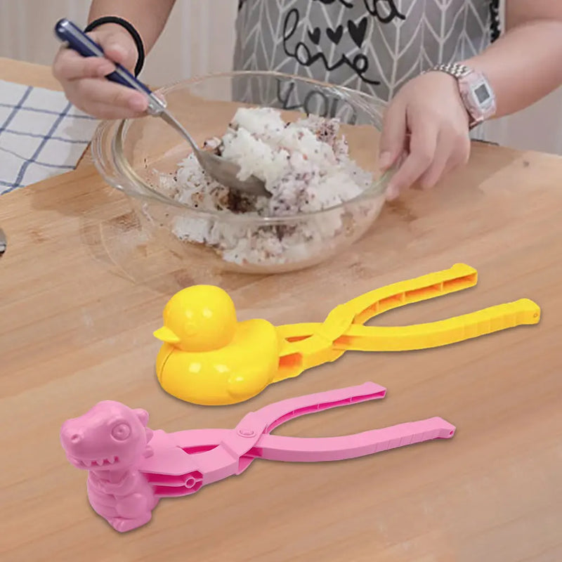 2/3/4PCS Duck Rice Mold DIY Sushi Molds Snowball/Rice Ball Maker Clip with Handle Cute Animal Rice Shaper Winter Snow Toys