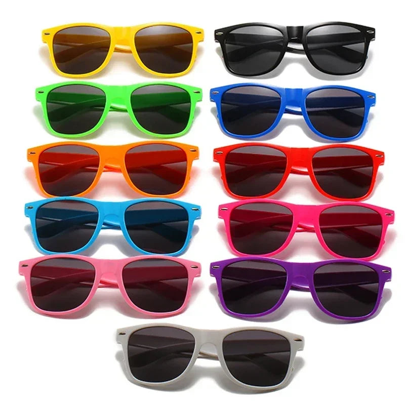 Children Candy Colored Sunglasses with Glasses Box Boys Girls Sun Protection Glasses Personality Outdoor UV Protection Goggles