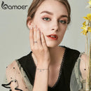 Bamoer 925 Sterling Silver Winter Snowflake Bracelet Blue Cubic Zircon Snowflower Chain Link Bracelet for Women Jewelry BSB001