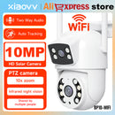 8MP Outdoor Surveillance Camera Dual Lens Dual Screen AI Auto Tracking IP Video Wifi PTZ Camera CCTV Two Way Audio