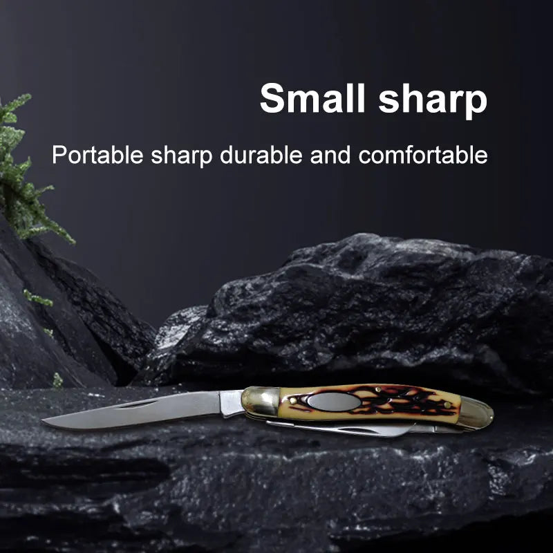 Advanced Outdoor Multifunctional Stainless Steel Knife - Foldable, Hardened Blade Perfect For Camping And Survival In The Wild