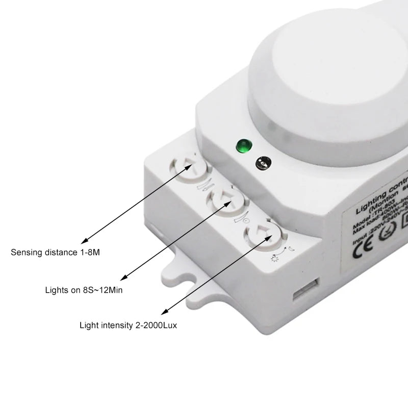 Smart Sensor Switch 220V 5.8G Motion Sensor Light Switch 360 Degree Radar Body Motion Sensor Light Switch Body Motion Detector