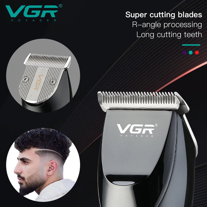 VGR Hair Trimmer Adjustable Hair Cutting Machine Cordless Hair Clipper Electric Barber Digital Display Trimmer for Men V-256