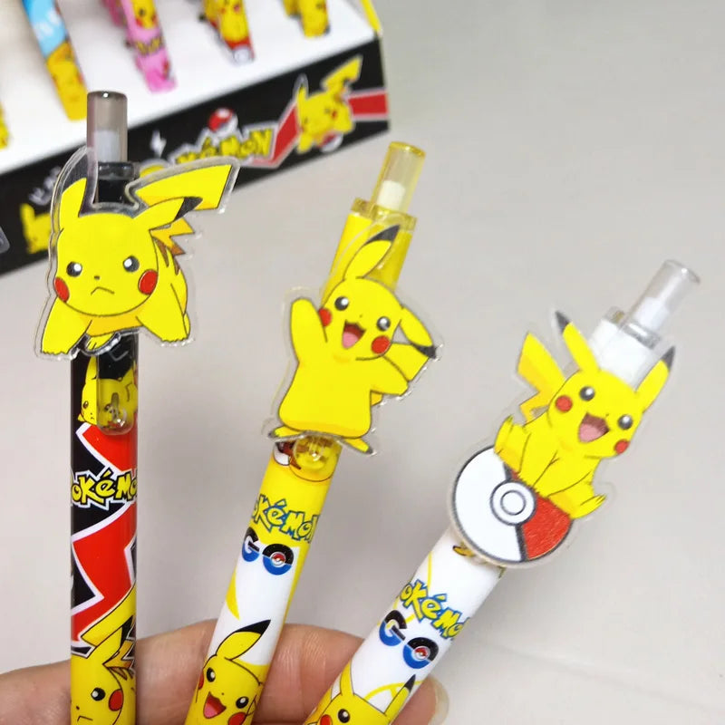 48 pcs/lot Pokemon Press Gel  Pens For Writing Cute 0.5mm Black Ink Neutral Pen Promotional Gift Office School Supplies