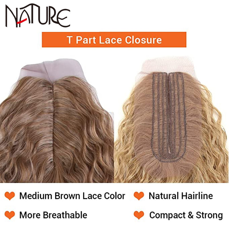 7 Pcs / Lot Curly Hair Bundles With Closure Synthetic Weave Hair Extensions 6 Bundles and Lace Closure 30 Inch Heat Resistant