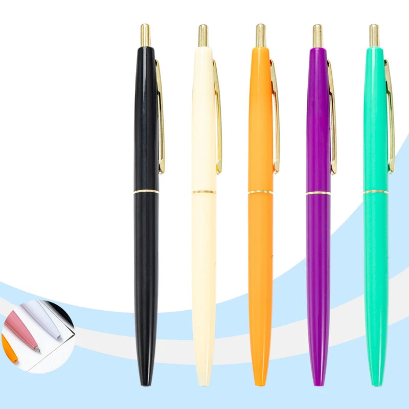 Fashion Multicolor Pressed Plastic Ballpoint Pens Business Gifts Advertising School Exams Stationery Signature Pens Wholesale