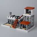 Military MOC Sentry Building Block Soldier Sandbag Fence Cannon Shell Barbed Wire Weapon Rack Training Field Watchtower Toy K018