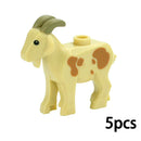 MOC City Animal Zoo Fram Accessories Building Block Figures Goat Sheep Eagle Owl Panda Parrot Seagull Penguin Bricks Toy Gift