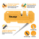 TOLESA Mini Multipurpose Whetstone Knife Pocket Portable Knife Sharpener with Diamond Sharpening Rod 2 in 1 Multi Outdoor Tools