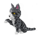 KNEW BUILT Adorable Cat Mini Model Building Blocks Expressive Faces Orange and Black Options for Kid Toys Pet Fans Style Bricks