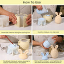 Hoppy Bunny - Eared Easter Egg Candle Jar Silicone Molds for Cement Handmade Storage Box Molds for Concrete Easter Home Decor